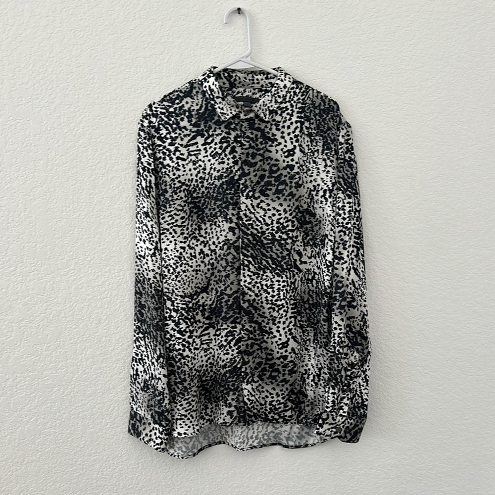 John Varvatos 100% Modal Monochrome Patterned Shirt